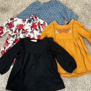 Lot of 4 long sleeve 18 month toddler dresses